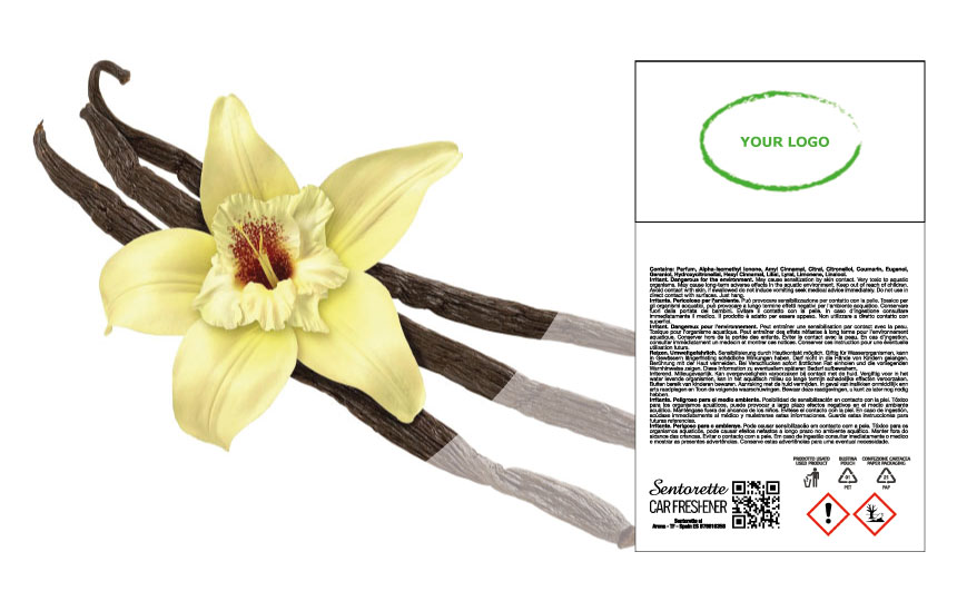 File packaging per profumatore auto personalizzato essenza: Vaniglia